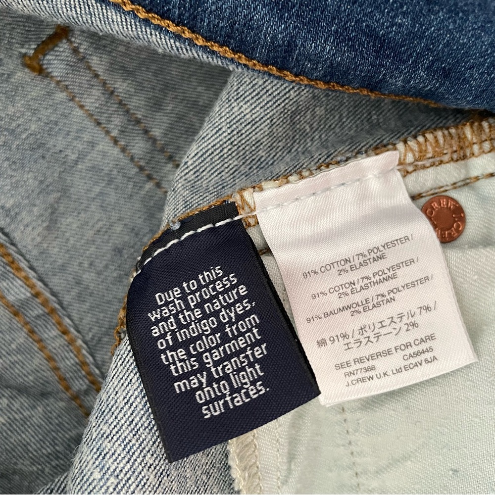 J. Crew Medium Wash Blue Denim Mid Rise Jean Shorts Cuffed - Size 26 - Picture 5 of 5